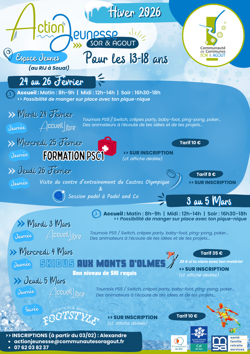 Planning Action Jeunesse - hiver 2026