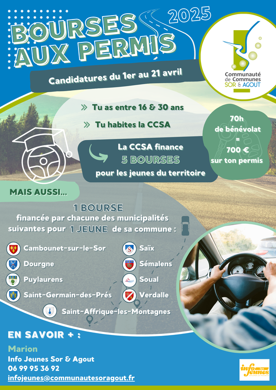 Affiche - Bourses aux permis 2025