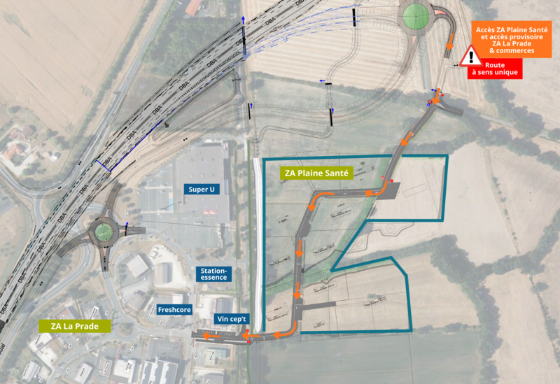Plan accès ZA La Prade