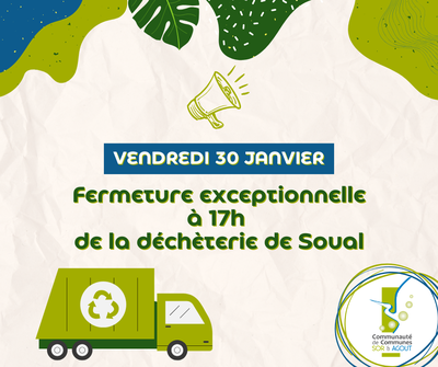 Fermeture décheterie - 30-01